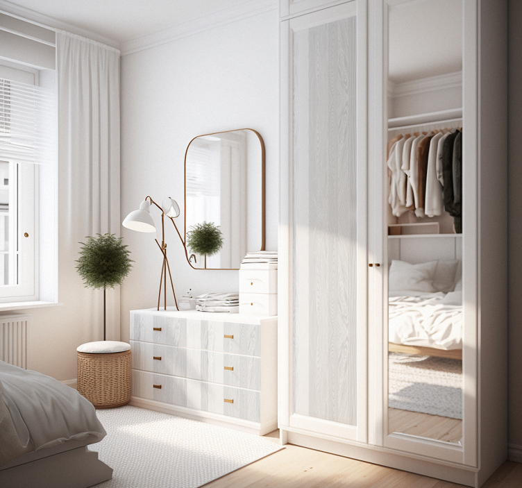 nálepky na nábytok textúra madera blanca - Tenstickers