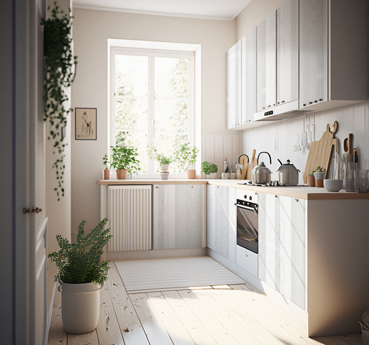 nálepky na nábytok textúra madera blanca - Tenstickers