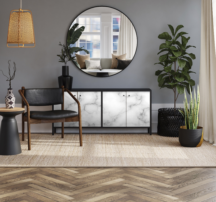 Nálepka na nábytok biely marmol - Tenstickers