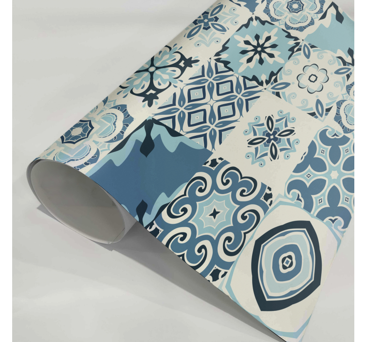 Nálepka na nábytok modré dlaždice - Tenstickers