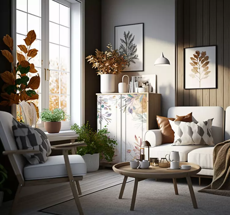 Kvetinový vintage nálepka na nábytok - Tenstickers