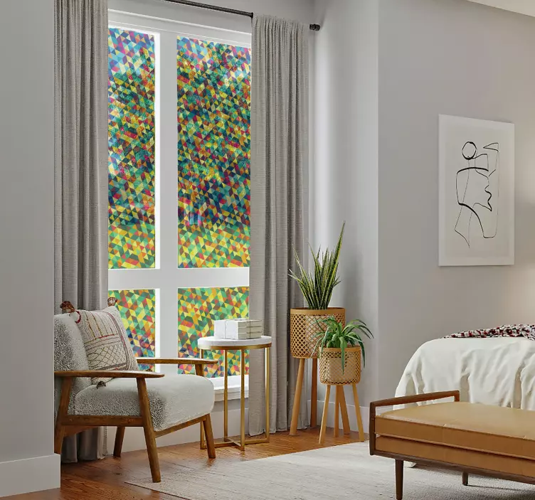 nálepka na okno translúcido geometrico - Tenstickers