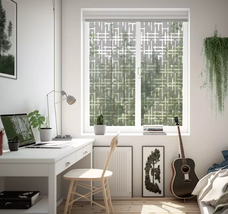 nálepka na okno translúcido líneas cruzadas - Tenstickers