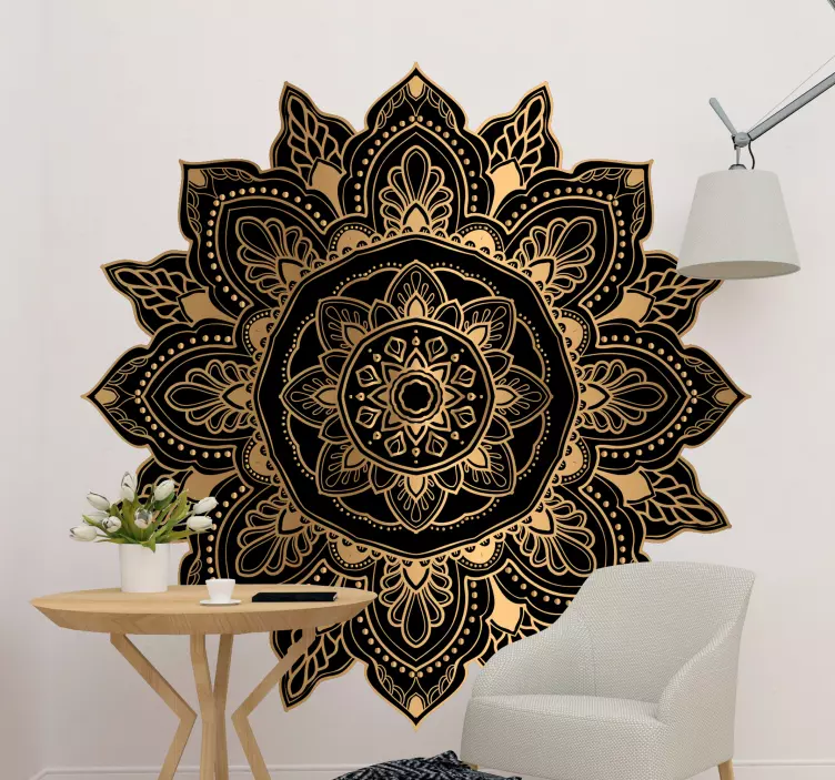 Mandala s elegantnými kvapkami a čiarami - Tenstickers