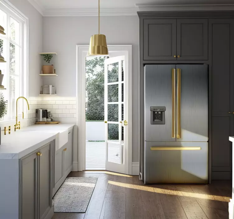 samolepky na chladničku vinilo nevera acero - Tenstickers