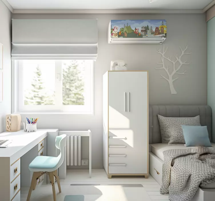 Nalepka na stenu s rôznymi zvieratami zvierací tábor - Tenstickers