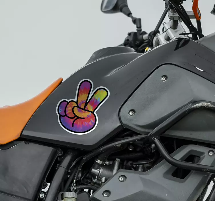 nálepky na motorku prstami symbol mieru - Tenstickers