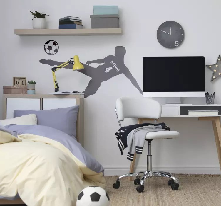 Futbalový hráč s dekoráciou mena a numbe - Tenstickers