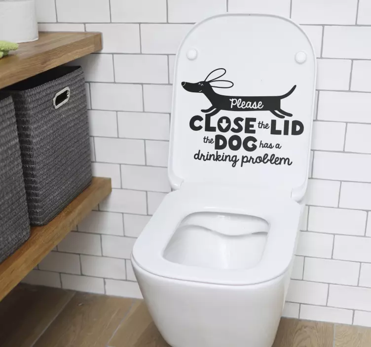 Nalepka na stenu domace zvieratka zatvorte veko psa - Tenstickers