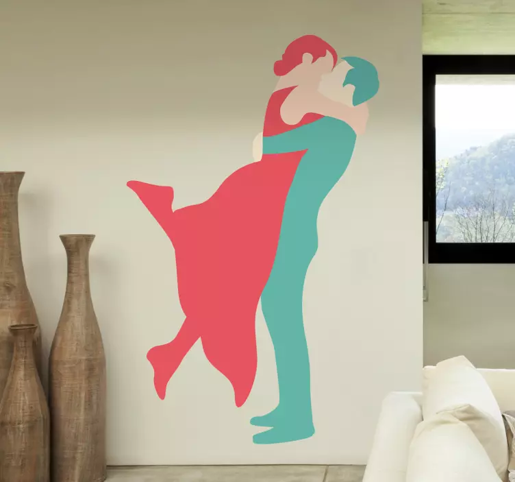 nalepky na stenu zvierata pár bozk - Tenstickers