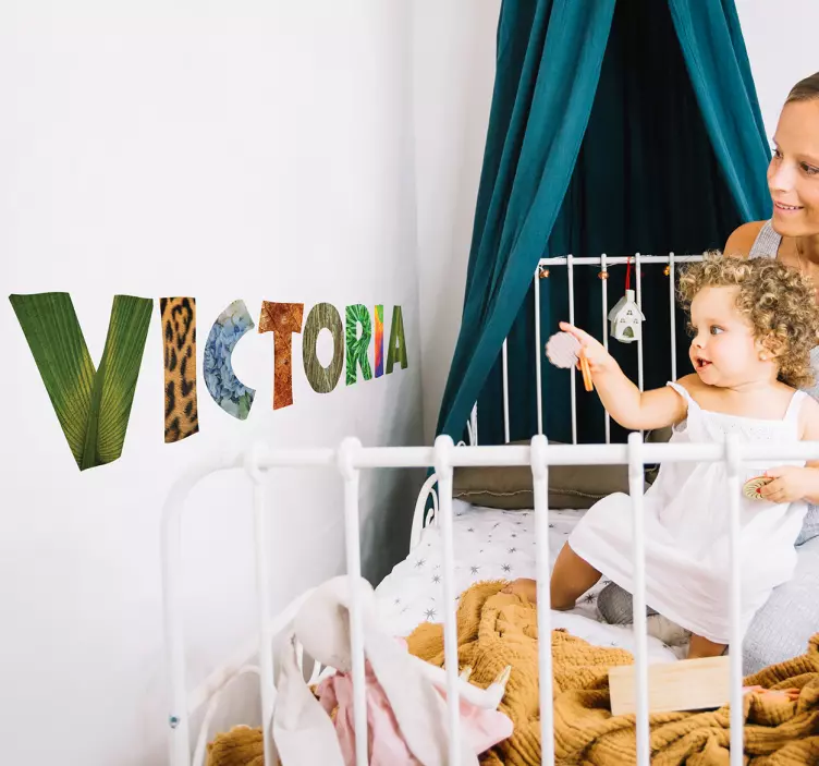 personalizovane nalepky písmená textúry džungle - Tenstickers