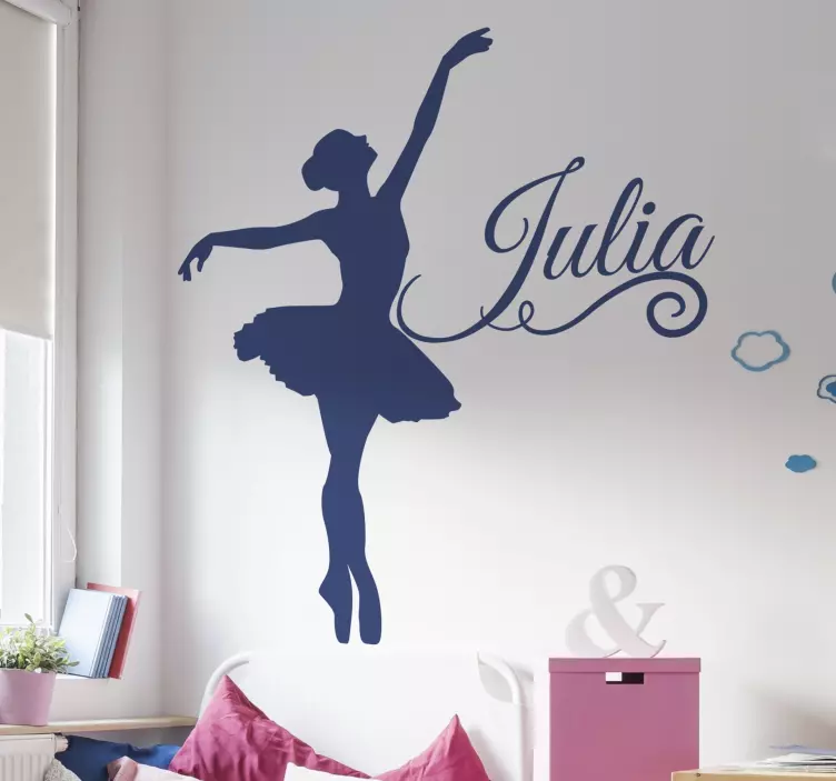 Silhoutte baletná tanečnica s názvom dance decal - Tenstickers