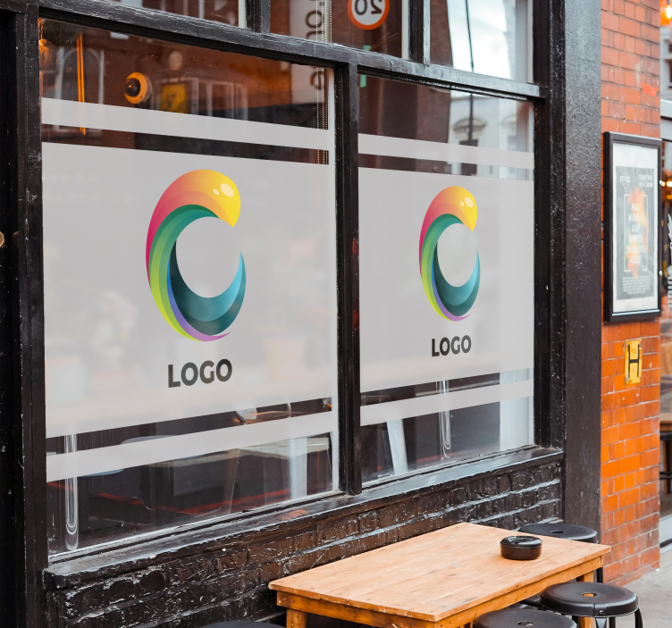 nálepky do výkladu logo vyrazené na priehľadnom - Tenstickers