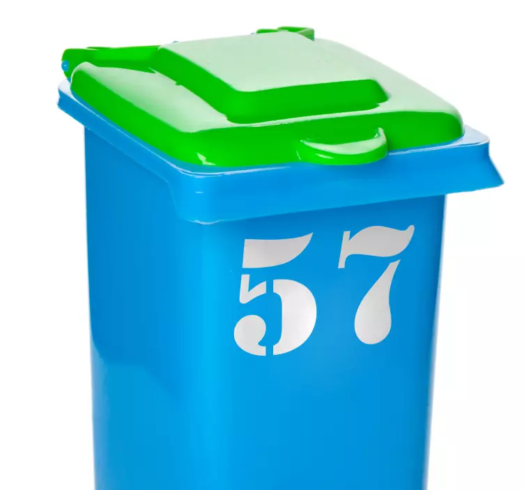 nálepky na odpadkové koše číslo kontajnera - Tenstickers