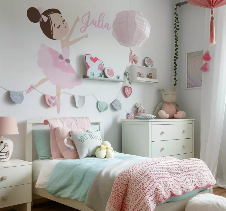 Ilustrovane nalepky na stenu malá baletka - Tenstickers