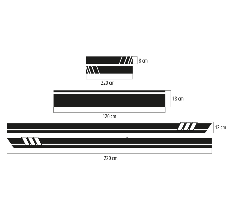 nalepka na auto pruhy sada 5 kusov - Tenstickers