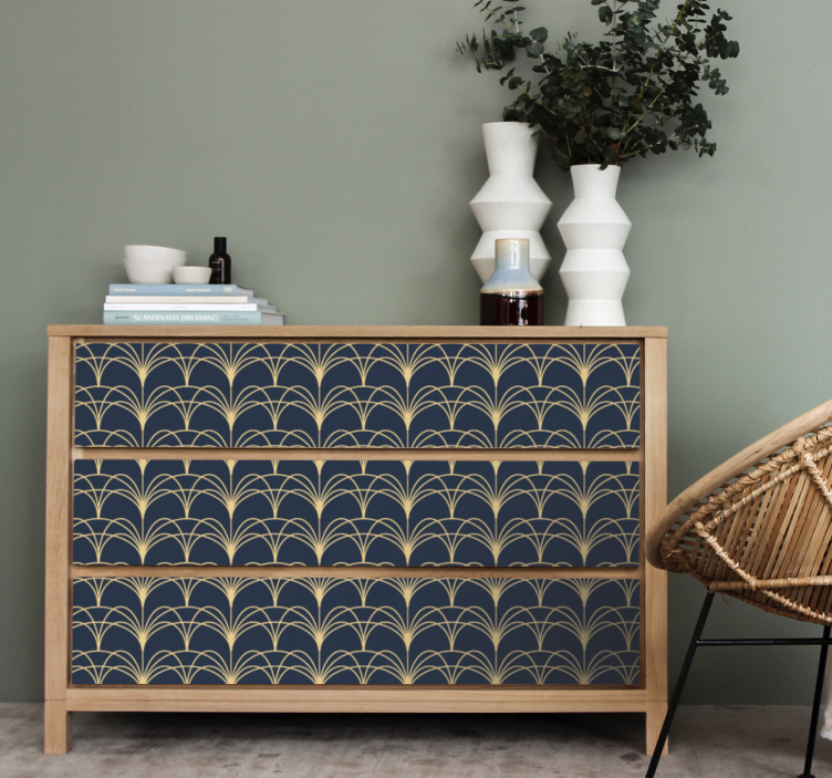 Obtisky na nábytok moderného umenia so zlatým dekorom - Tenstickers