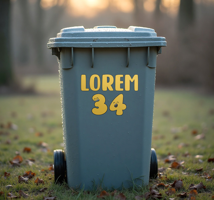 Nálepka na kontajner hravé číselné tváre - Tenstickers