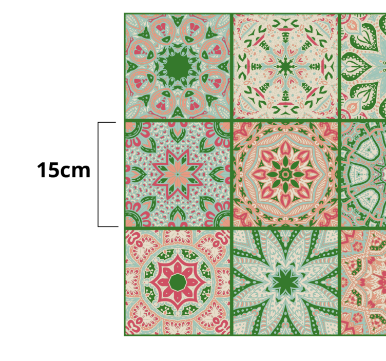 Ozdobná nálepka farebné vzorové dlaždice - Tenstickers