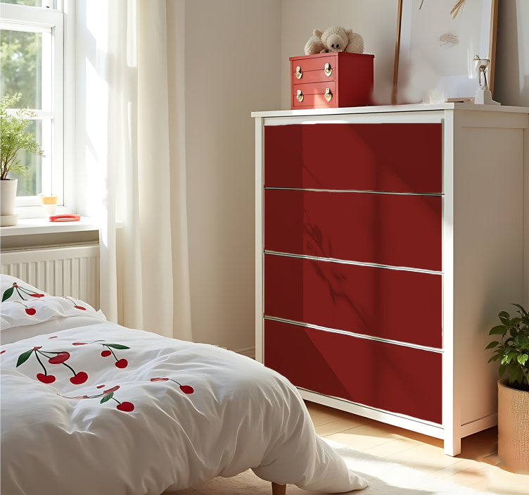 Jednofarebná nálepka na hárok matná čerešňovo červená - Tenstickers