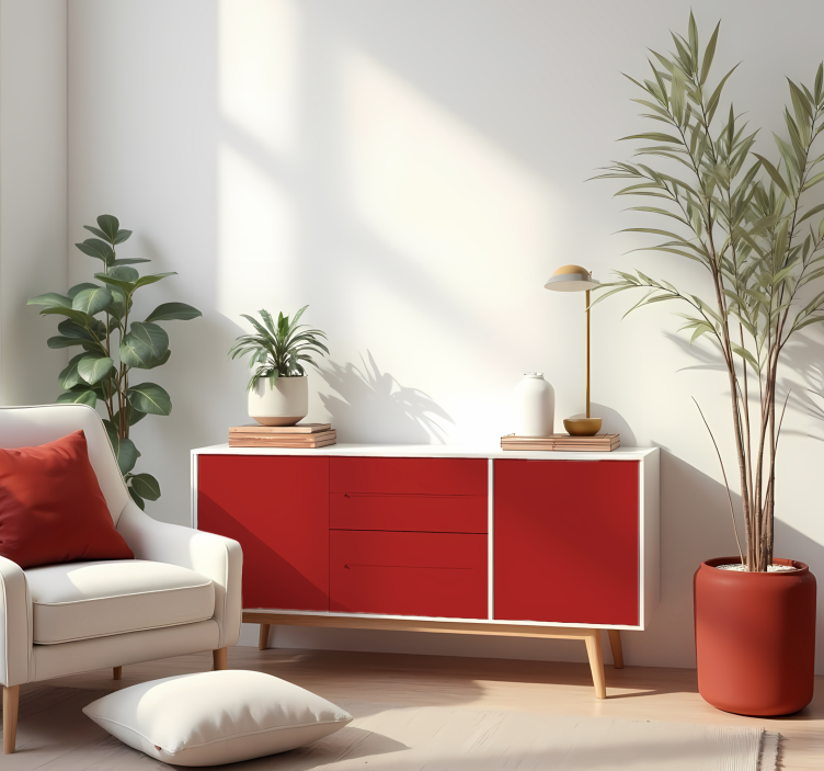 Jednofarebná nálepka na hárok matná červená - Tenstickers