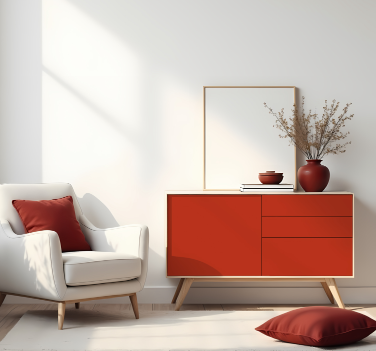 Jednofarebná nálepka na hárok matná koralová červená - Tenstickers