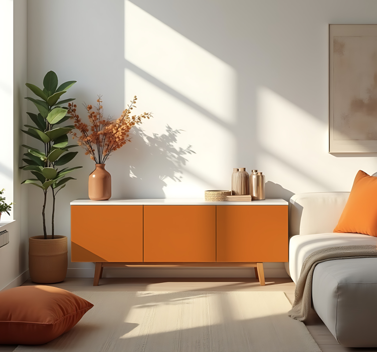 Jednofarebná nálepka na hárok matná oranžová - Tenstickers