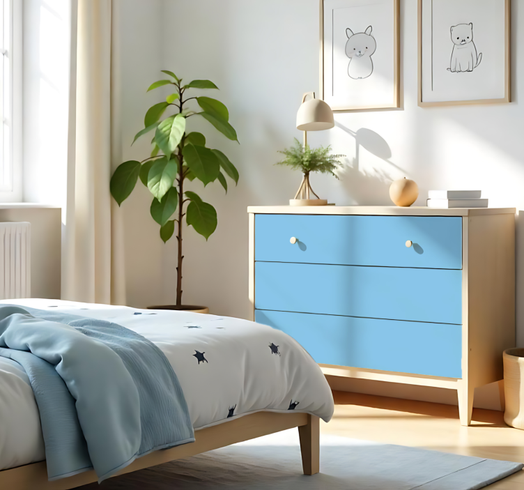 Jednofarebná nálepka na hárok matná nebeská modrá - Tenstickers