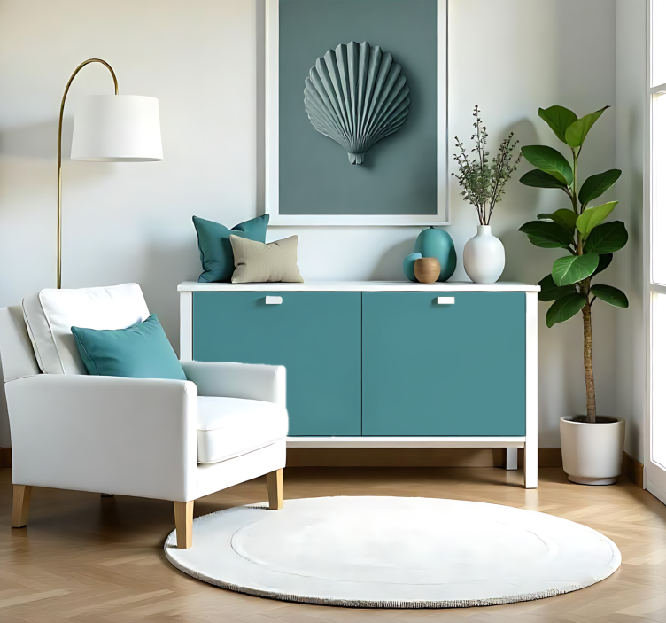 Jednofarebná nálepka na hárok matná tmavo tyrkysová - Tenstickers