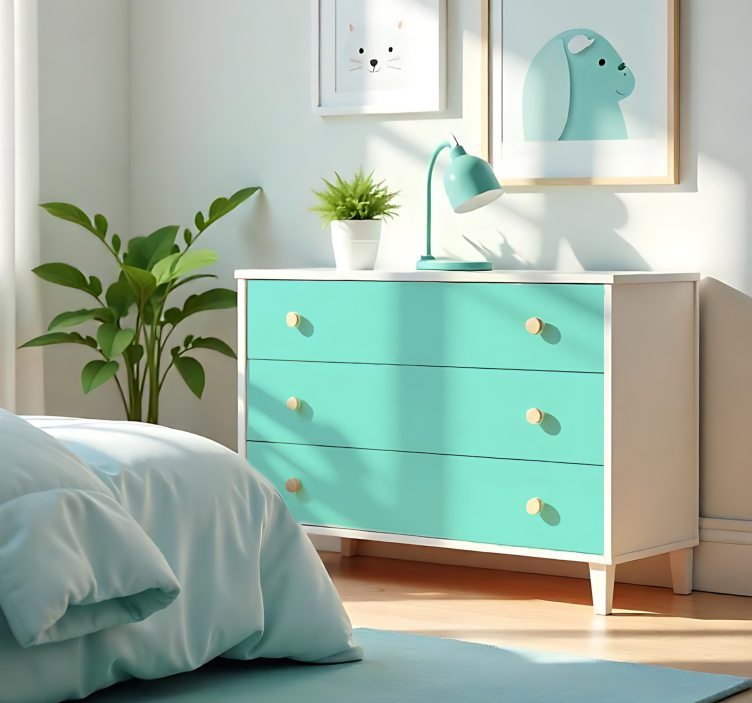 Jednofarebná nálepka na hárok matná svetlotyrkysová - Tenstickers