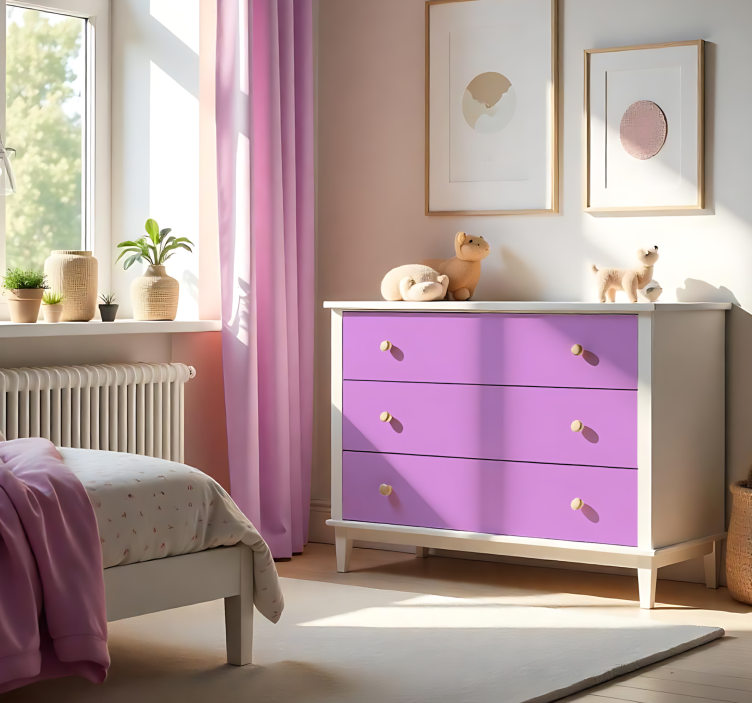 Jednofarebná nálepka na hárok matná ružová - Tenstickers