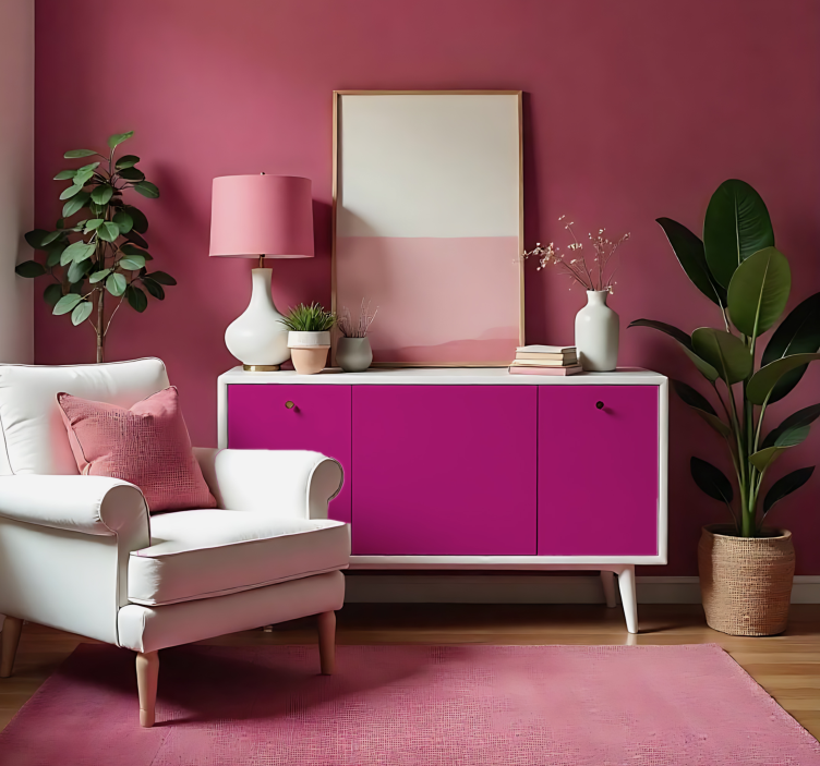 Jednofarebná nálepka na hárok matná žiarivo ružová - Tenstickers