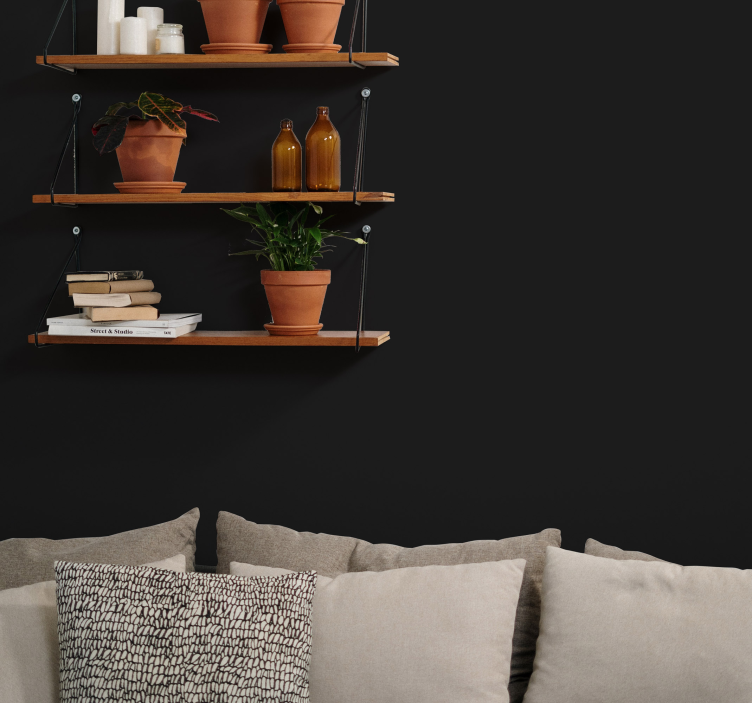 čierny obyčajný vinyl na stenu - Tenstickers