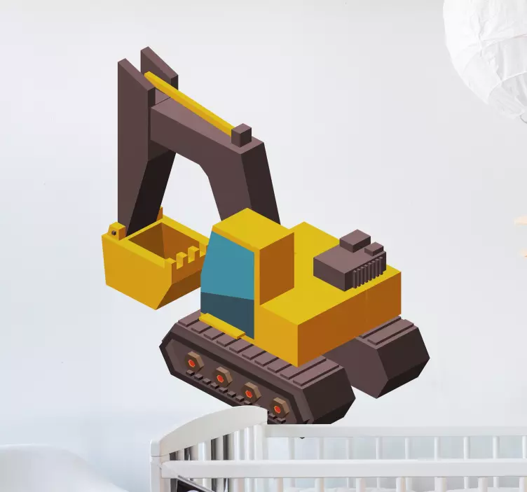 Bager 3d model detský stroj hračka nálepka - Tenstickers