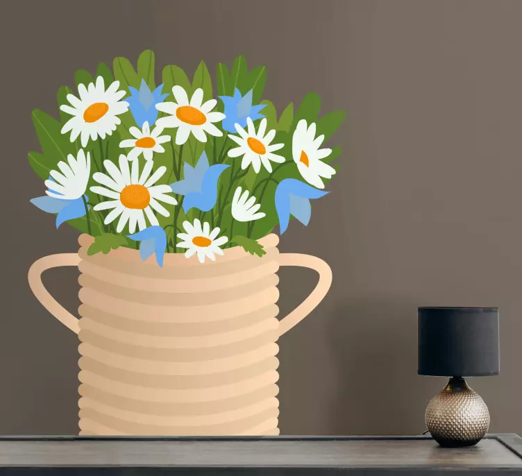 Nálepky kvetina sedmokráska biela a modrá - Tenstickers