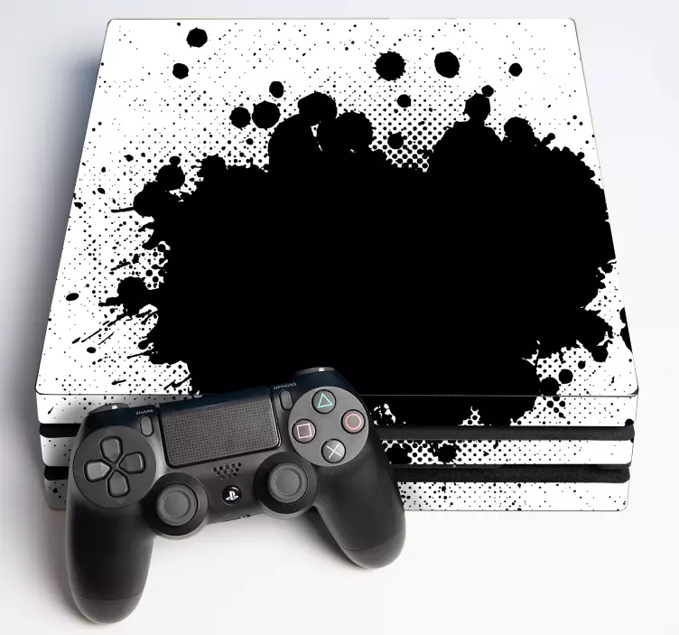 Biely postriekávač ps4 na koži - Tenstickers
