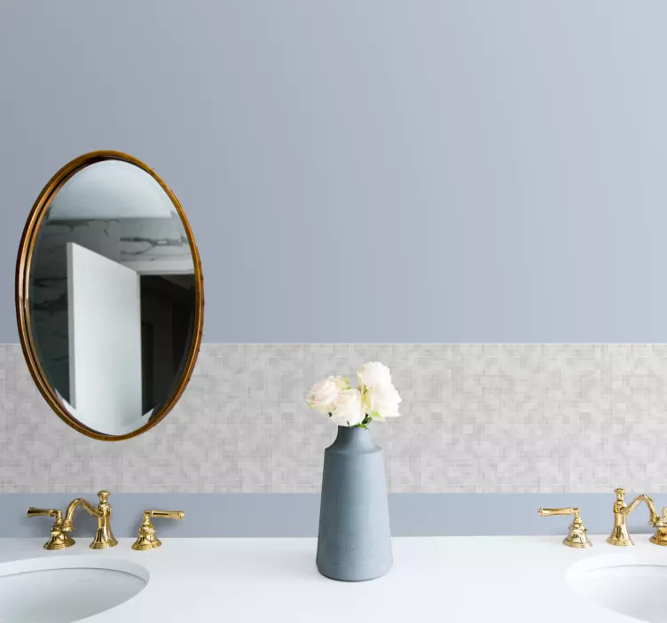 Vinylová Nálepky mozaiky z bielych sivých dlaždíc - Tenstickers