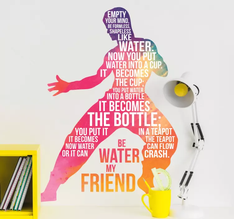 Nálepka so slávnym citátom z bruce lee - Tenstickers