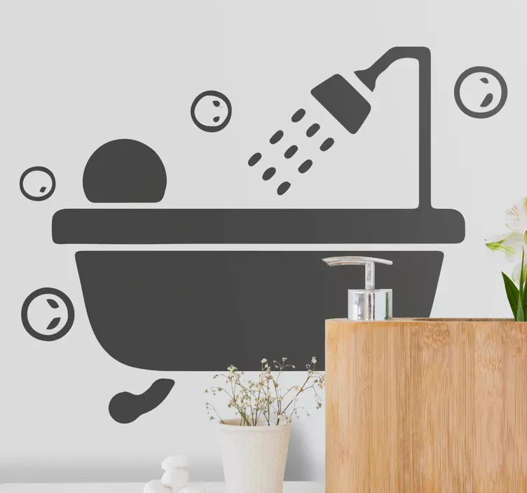 Nálepka sprchovej obrazovky s bublinkovou kúpeľou - Tenstickers