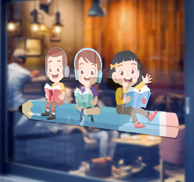 Ceruzka ako lavička pre deti Nálepky na okno - Tenstickers