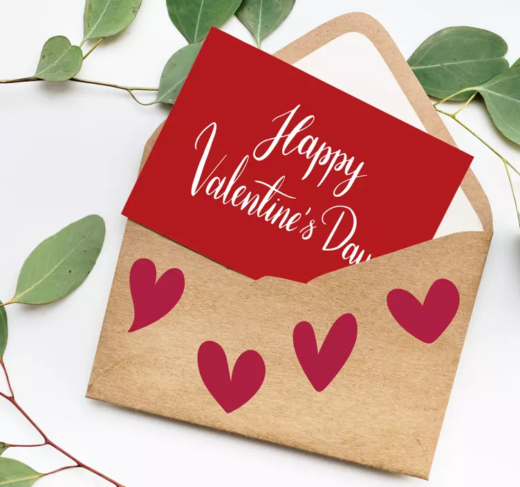 červené valentínske srdce valentínska nálepka - Tenstickers