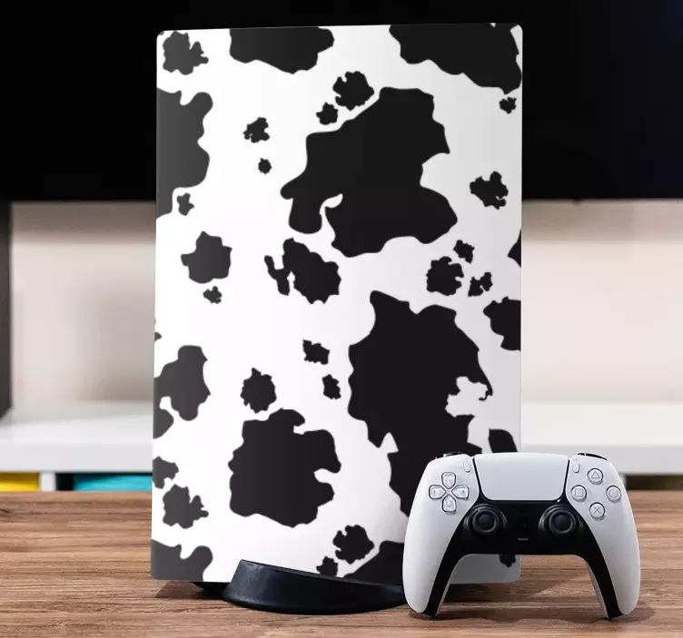 čiernobiele kravské škvrny obtlačok ps5 - Tenstickers