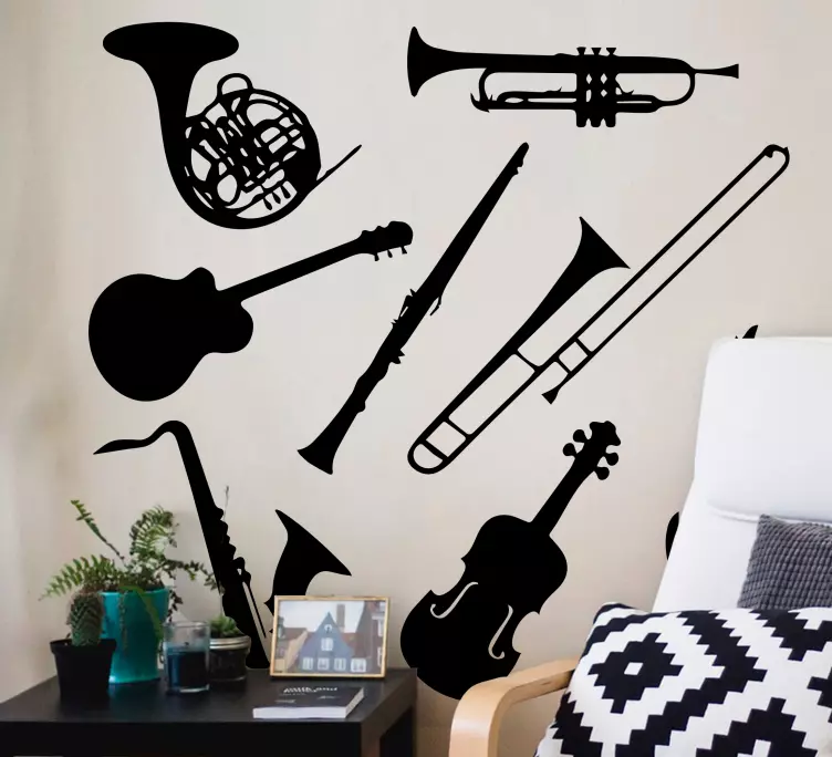 čiernobiele dizajnové Nálepkyna stenu - Tenstickers