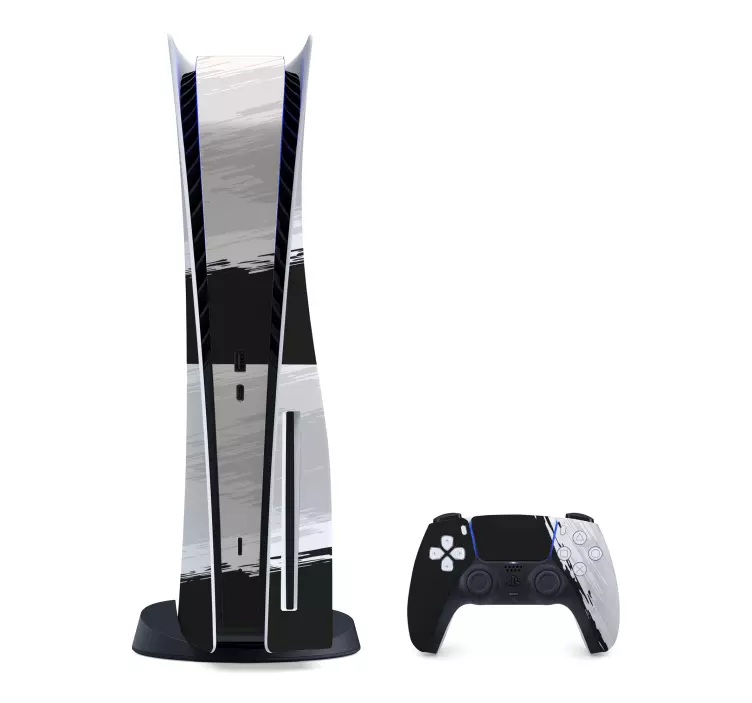 čiernobiela spätná nálepka ps5 - Tenstickers