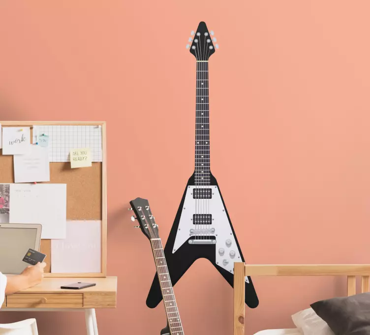 čierna nálepka na gitarový rock - Tenstickers