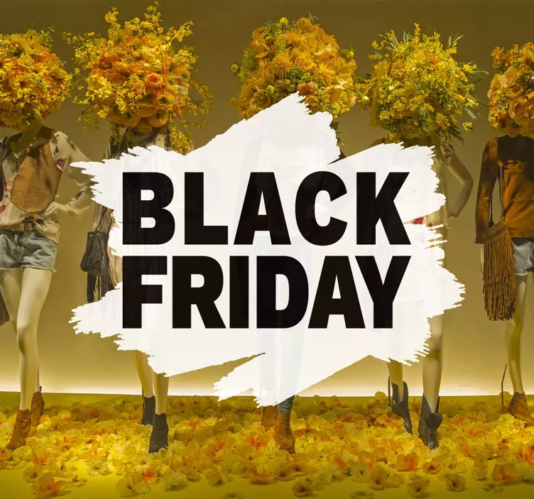 čierny piatok predajná čiernobiela nálepka - Tenstickers