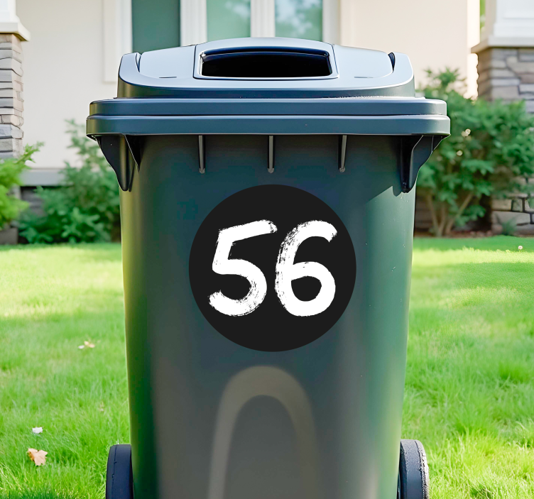 čierna ručne maľovaná nálepka s číslami kontajnera - Tenstickers