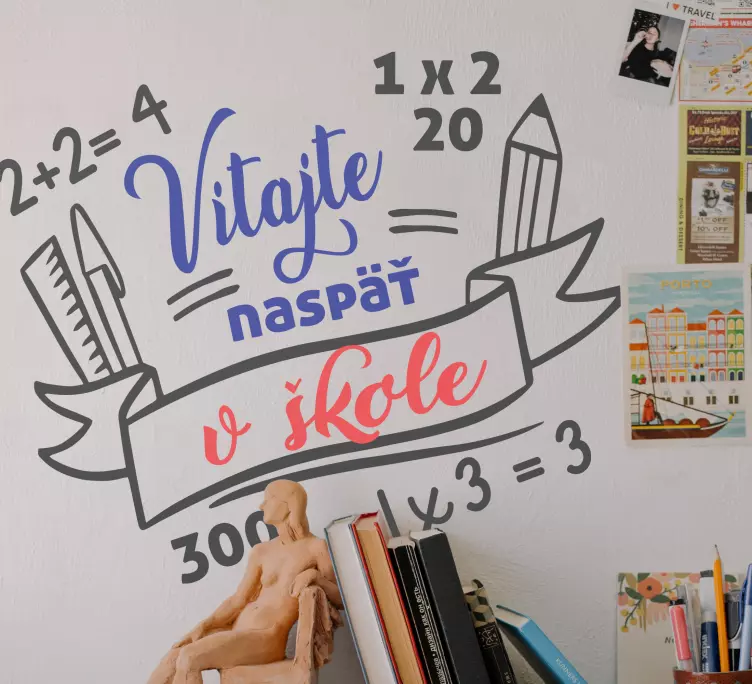 čísla a položky s textovou nálepkou výkladnej skrine - Tenstickers