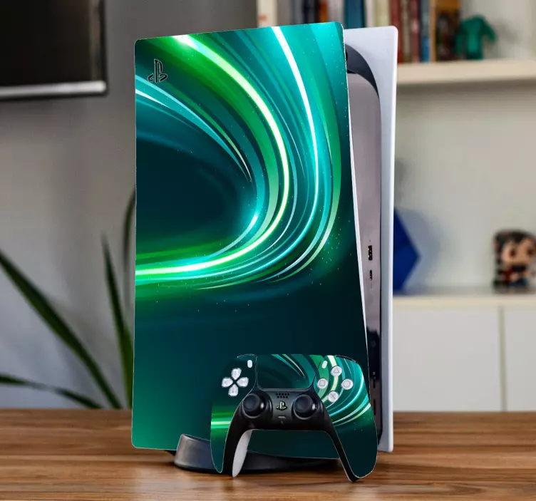 Cyber green neon light ps5 decal - Tenstickers