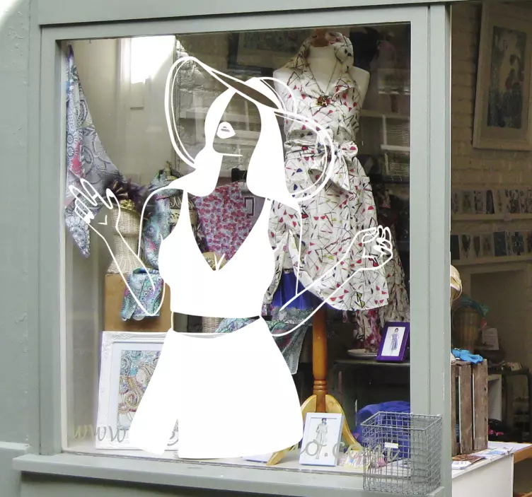 Dámske perokresby do obchodov tvoria samolepky - Tenstickers